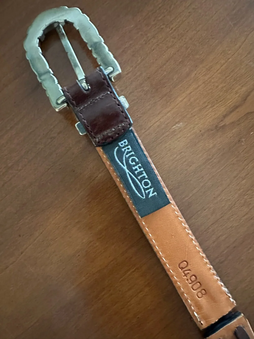 Brighton Genuine Leather Hair-On Hide Patchwork Belt Western Boho Brown Sz M 30
